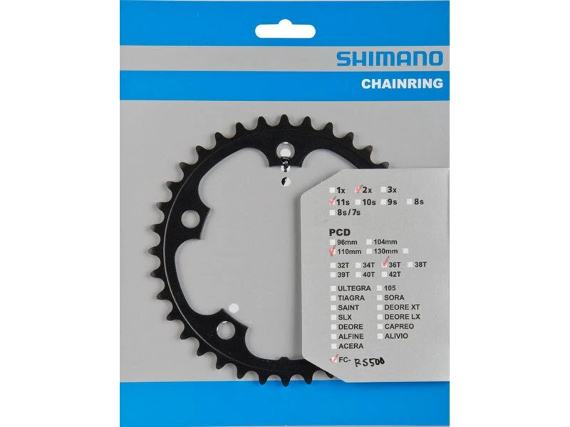 Shimano Kettenblätter FC-RS500 11-fach Silber Od. Schwarz 2 Shimano Kettenblätter FC-RS500 11-fach Silber Od. Schwarz – Bild 2